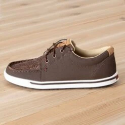Twisted X Cocoa Tooled Kick Shoe -Western Cowboy Equipment Shop WCA0065 side