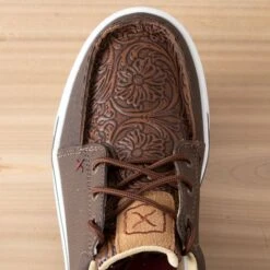 Twisted X Cocoa Tooled Kick Shoe -Western Cowboy Equipment Shop WCA0065 toe