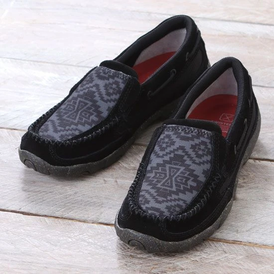 Twisted X Ladies Black And Grey Aztec Slip On Mocs 3 Twisted X Ladies Black And Grey Aztec Slip On Mocs