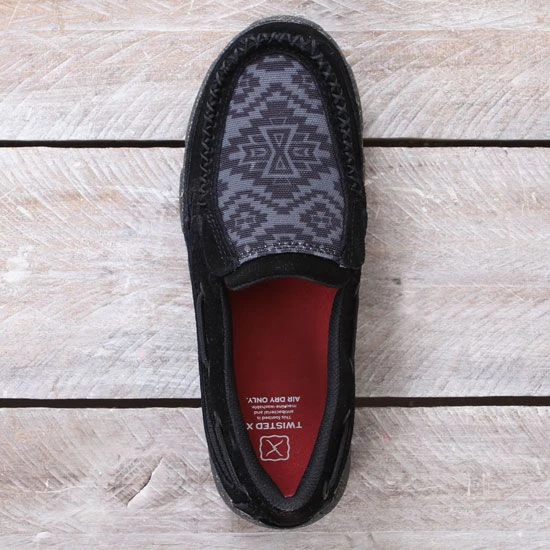 Twisted X Ladies Black And Grey Aztec Slip On Mocs 6 Twisted X Ladies Black And Grey Aztec Slip On Mocs - Image 4