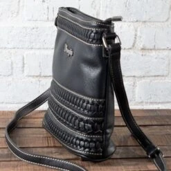 Wrangler Black Stitched Concealed Carry Crossbody -Western Cowboy Equipment Shop WG229361 side