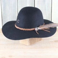 CHARLIE 1 HORSE Wanderlust Black Floppy Hat