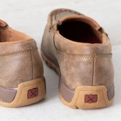 Twisted X Brown Floral Tooled Slip On Moccasins -Western Cowboy Equipment Shop WXC0013 heel