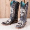 Corral Ladies Floral Sugar Skull Boots 2 Corral Ladies Floral Sugar Skull Boots -Western Cowboy Equipment Shop Z5005