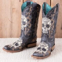 Corral Ladies Floral Sugar Skull Boots