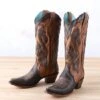 Corral Ladies Cognac Overlay And Studs Boots -Western Cowboy Equipment Shop Z5015
