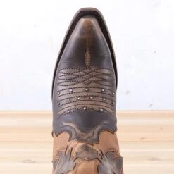 Corral Ladies Cognac Overlay And Studs Boots -Western Cowboy Equipment Shop Z5015 toe