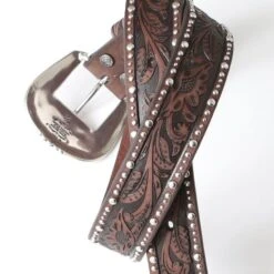 Ariat Brown Floral Studded Belt -Western Cowboy Equipment Shop a1513802 alt2