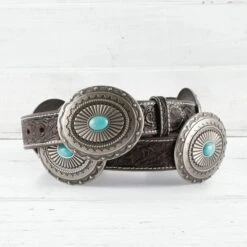 Ariat Tooled Turquoise Concho Belt