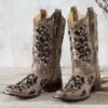 Corral Brown And Black Glitter Inlay Boots
