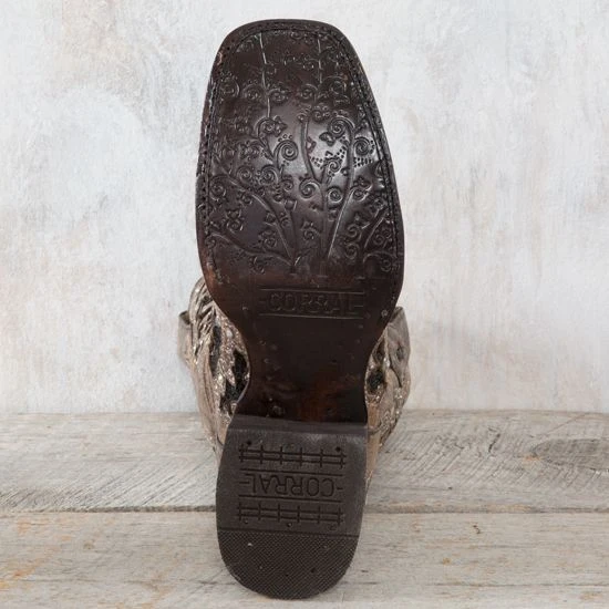 Corral Brown And Black Glitter Inlay Boots 4 Corral Brown And Black Glitter Inlay Boots - Image 2