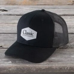 Classic Equine Classic Rope Black Faux Leather Patch Cap