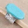 Blue Turquoise Chunk Ring -Western Cowboy Equipment Shop jj012h a