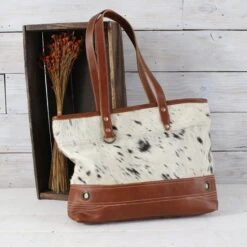 Leather And Hair-on Handbag