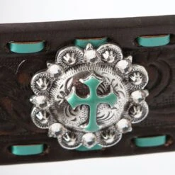 Nocona Marlow Turquoise Stitched Belt -Western Cowboy Equipment Shop n3426002 alt2