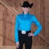 Sateen Turquoise Show Blouse -Western Cowboy Equipment Shop show 79940 005